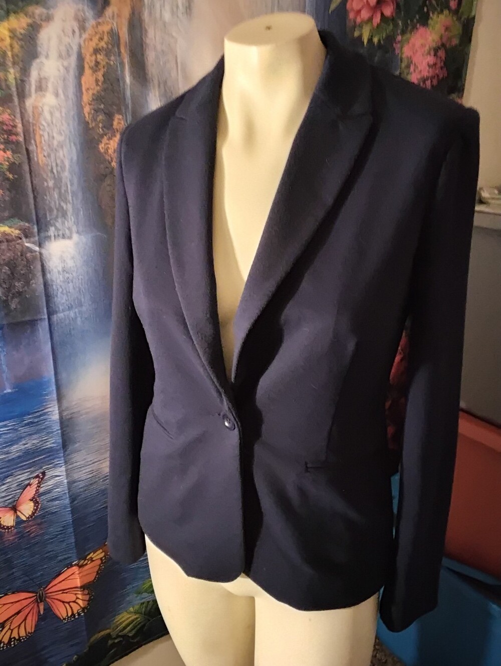 Lilly Pulitzer Women's size Small Navy Blue Blazer jacket colorful lining great